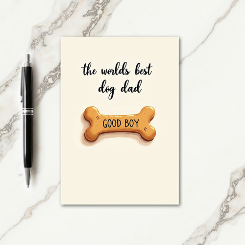 Worlds Best Dog Dad Treat Card