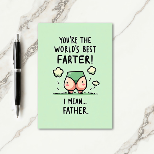 Worlds Best Funny Fathers Day Card