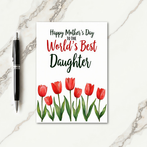 Worlds Best Mom Watercolor Card