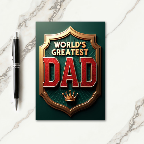 Worlds Greatest Dad Emblem Card