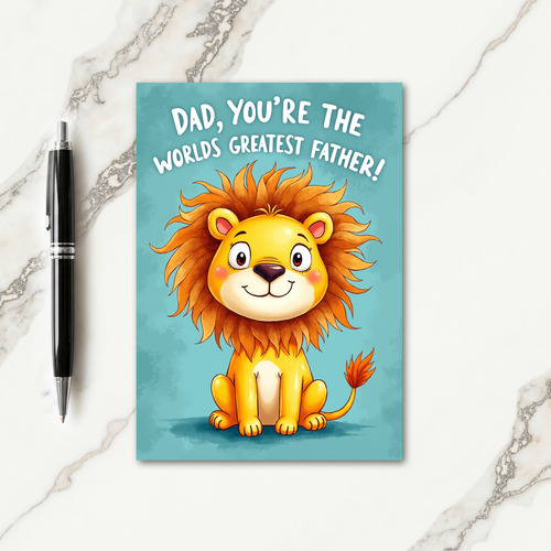 Worlds Greatest Father Feline Card