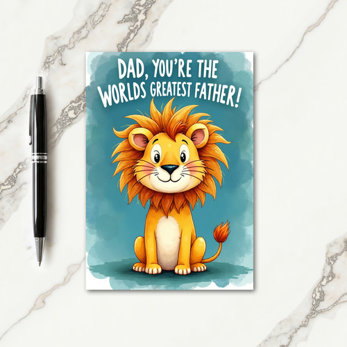 Worlds Greatest Father Lion Card