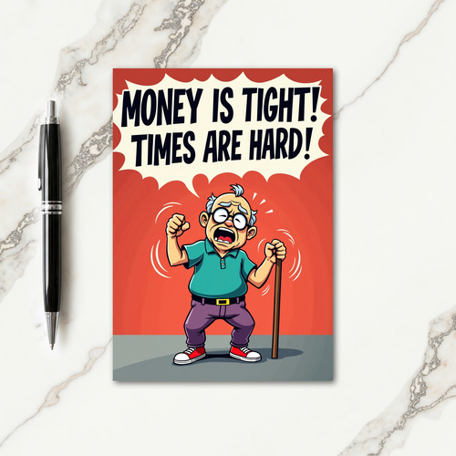 Worried Grandfather Birthday Card