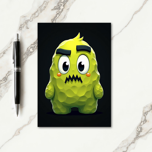 Worried Green Monster Card