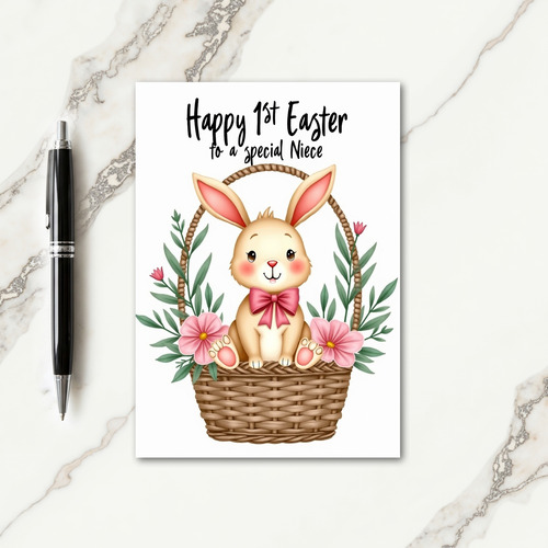 Woven Basket Bunny Card