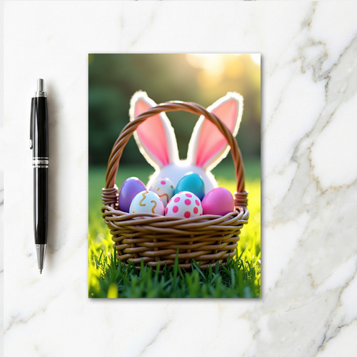 Woven Basket Easter Egg Card