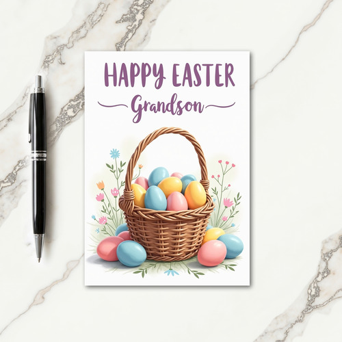 Woven Basket Easter Message Card