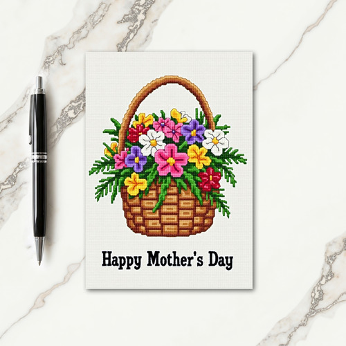 Woven Basket Mothers Day Card