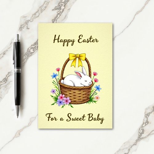 Woven Basket Rabbit Pattern Card