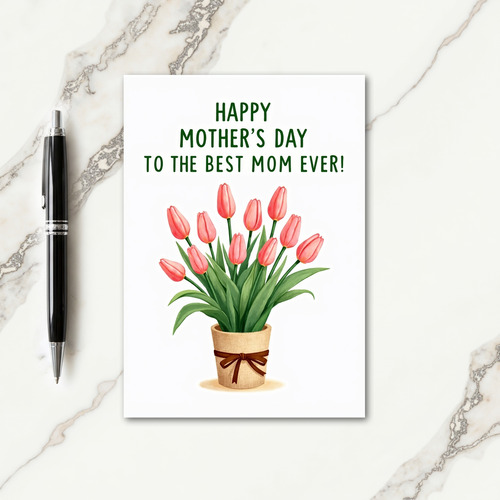 Woven Pot Flower Garden Card