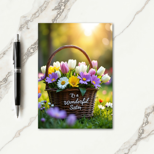 Woven Spring Floral Sister Card
