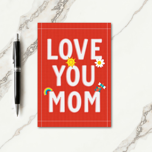 Woven Texture Love You Mom Card