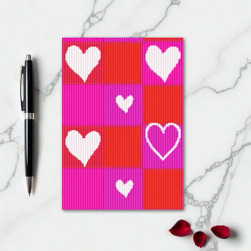 Woven Valentine Hearts Card