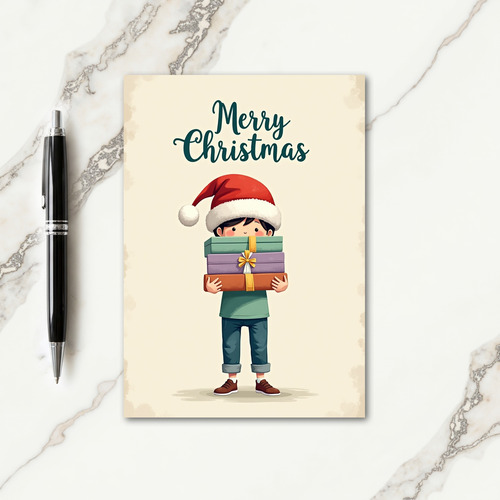 Wrapped Gifts Christmas Card