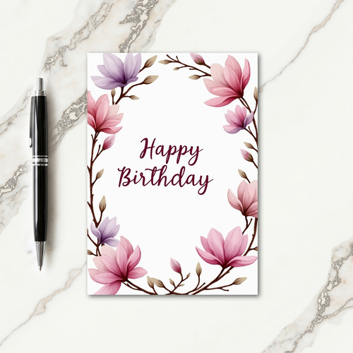 Wreath Blossom Birthday Card
