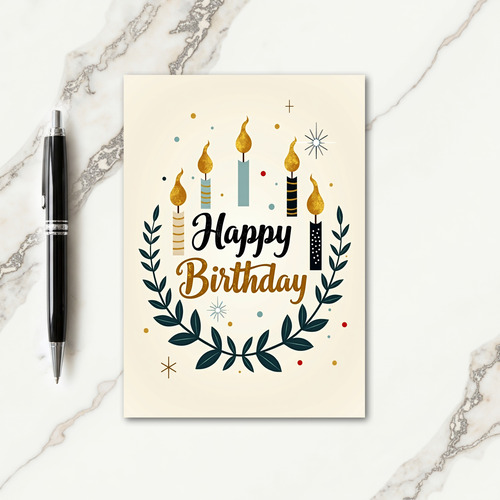Wreath Calligraphy Birthday Card