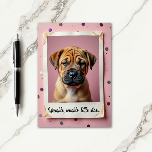 Wrinkled Puppy Birthday Card