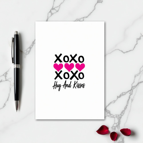 Xo Heart Pattern Greeting Card
