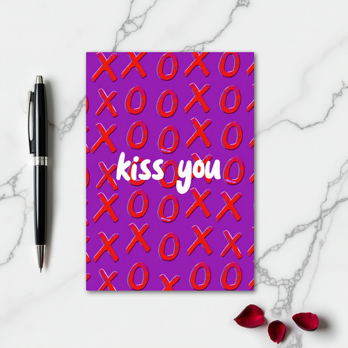 Xo Heart Pattern Kiss You Card