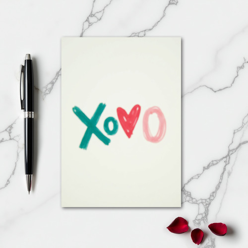 Xoxo Heart Faux Gold Foil Look Card
