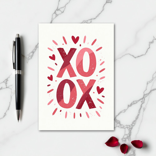 Xoxo Heart Pattern Love Card