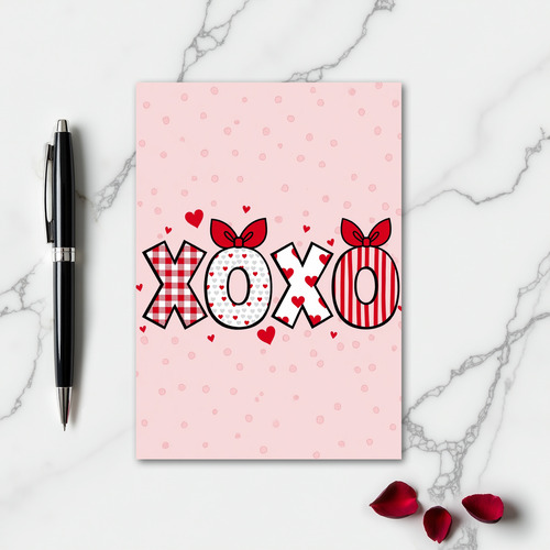 Xoxo Hearts Graphic Love Card