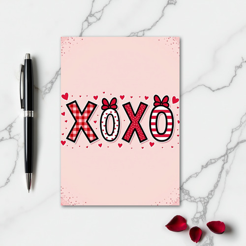 Xoxo Love And Hearts Art Card