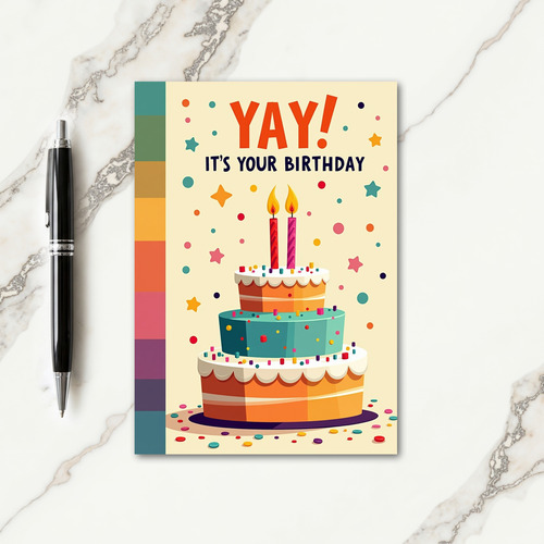 Yay Birthday Cake Card