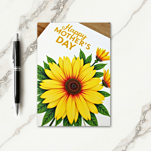 Yellow And Red Floral Card