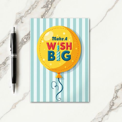 Yellow Balloon Wish Card