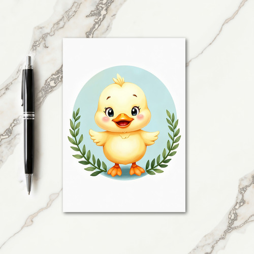 Yellow Bird Circle Pattern Card