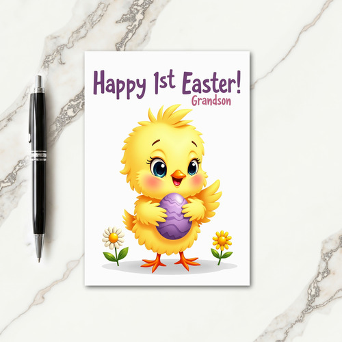 Yellow Bird Easter Grandson Card