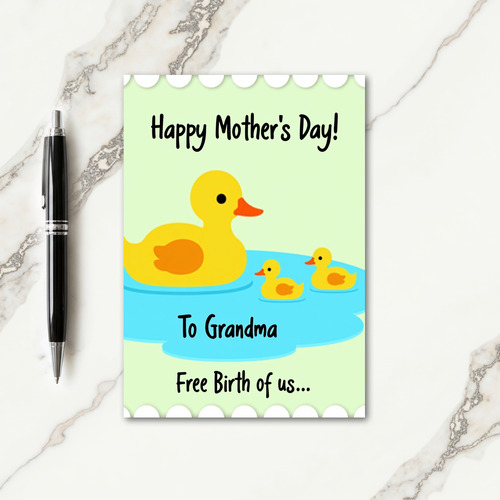 Yellow Bird Mothers Day Message Card