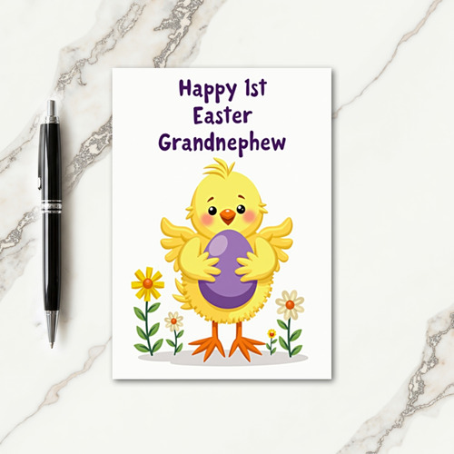 Yellow Bird Purple Oval Card