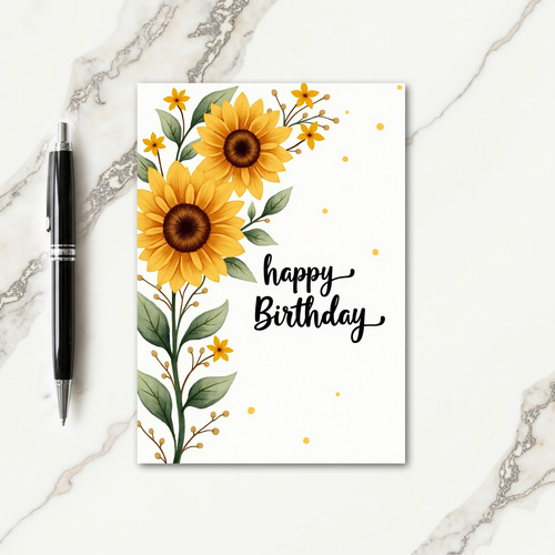 Yellow Bloom Birthday Card