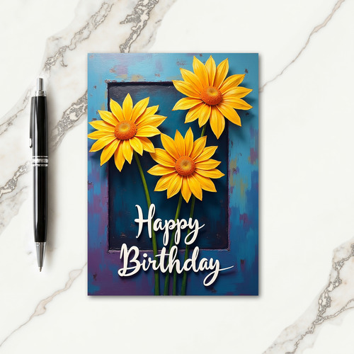 Yellow Blossom Birthday Wish Card
