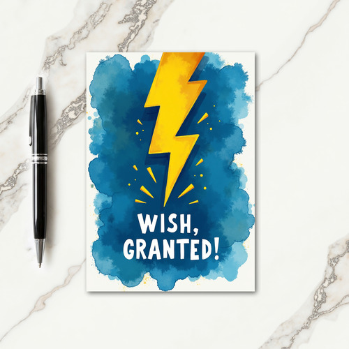 Yellow Bolt Birthday Card