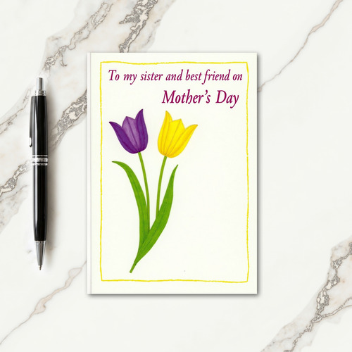 Yellow Border Mothers Day Card