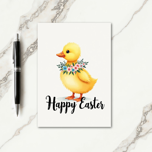 Yellow Chick Floral Spring Card