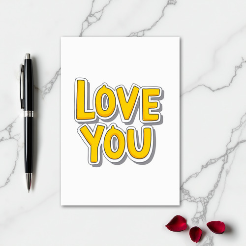 Yellow Classic Love You Card