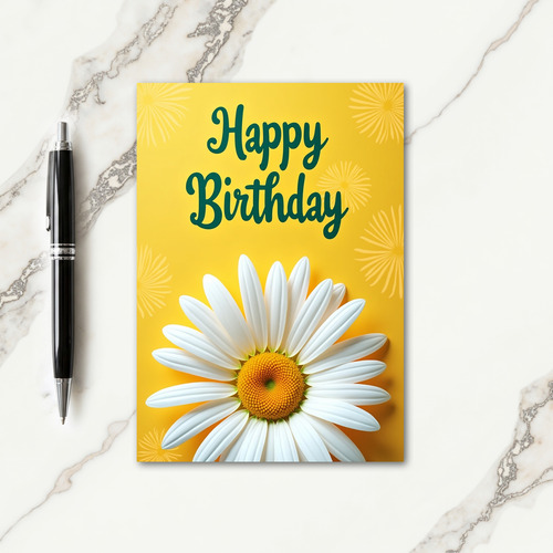 Yellow Daisy Birthday Card