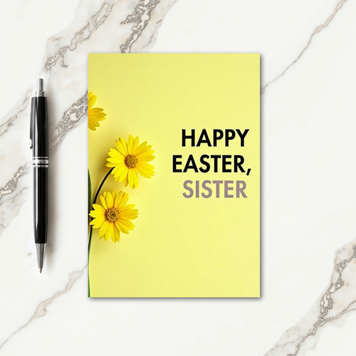 Yellow Daisy Easter Sister Card