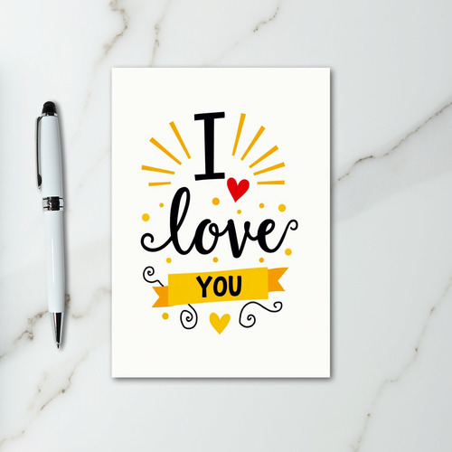 Yellow Dots I Love You Card