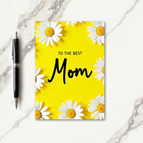 Yellow Floral Best Mom Card