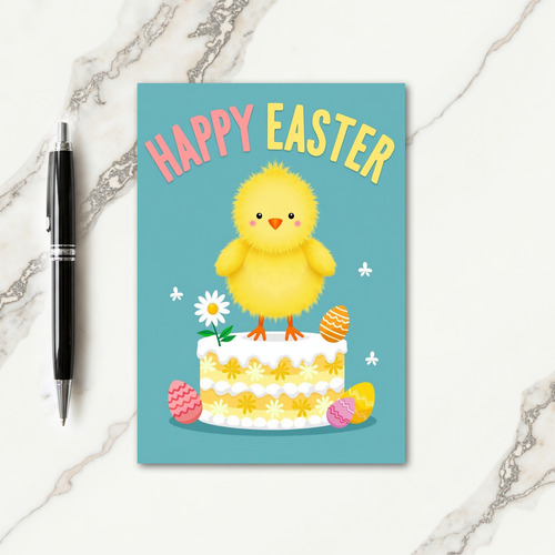 Yellow Floral Easter Cake Card