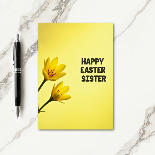 Yellow Floral Easter Sister Card