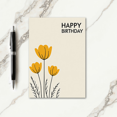 Yellow Flower Birthday Card