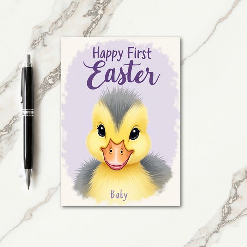 Yellow Fowl Easter Baby Card