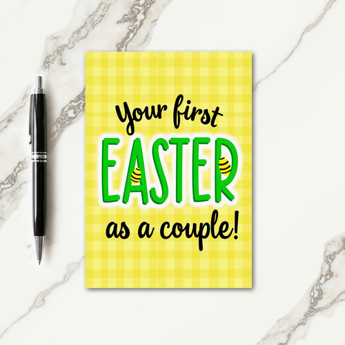 Yellow Gingham Easter Card