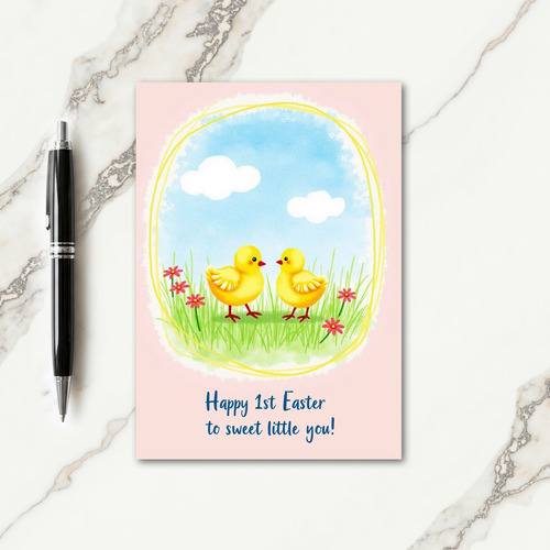Yellow Hatchlings Easter Card